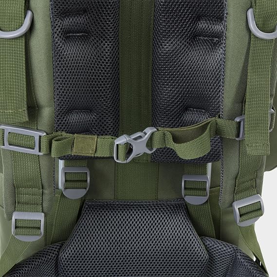 Eurohike Nepal 65 Litre Rucksack with Ventilated Back Panel & Padded Harness, Adjustable & Lightweight 65L Backpack, Bag for Men & Women, Camping, Hiking, Trekking, Travelling, Outdoors (Olive)