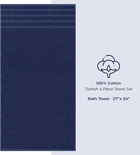 Miniatura 139 de American Soft Linen - Juego de 4 toallas de baño, 100% de algodón turco de 27 x 54 pulgadas, toallas de baño extragrandes, toallas para ducha