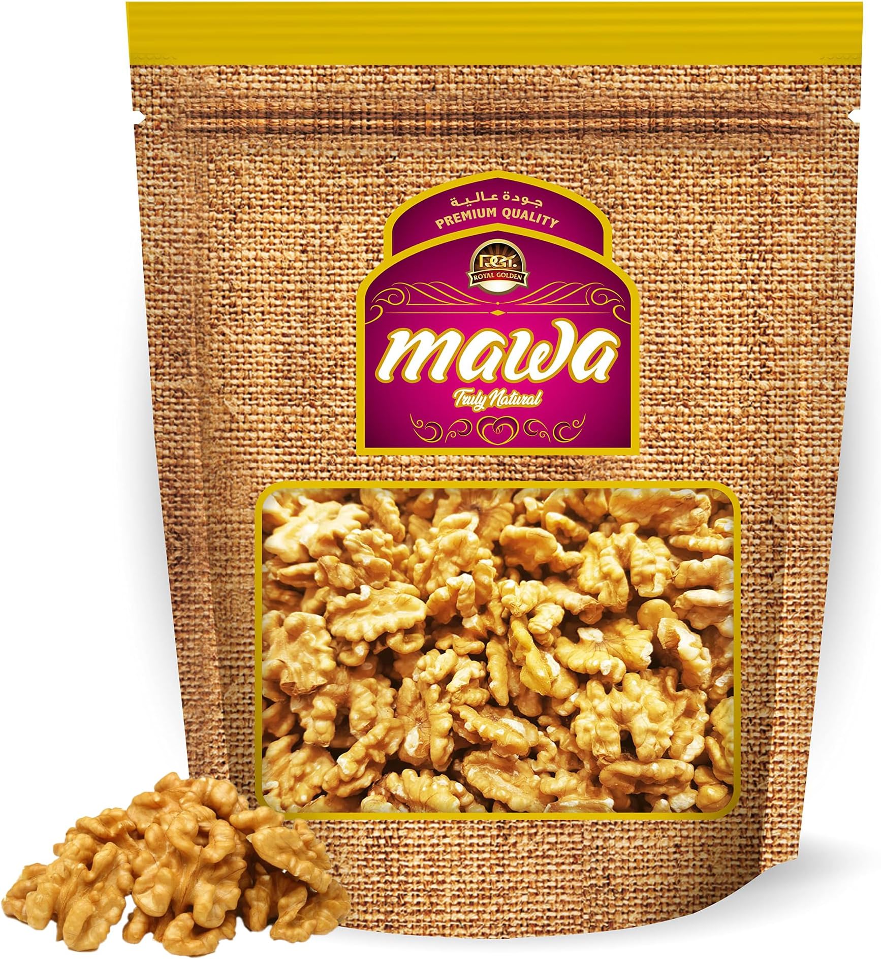 Mawa Raw Walnuts 500g | Premium Walnuts from Mawa Dry Fruits Variety | Fresh and Crunchy | Whole | Ideal for snacking and cooking | No preservatives | Plant Protein | Resealable Zipper Pouch | 500g