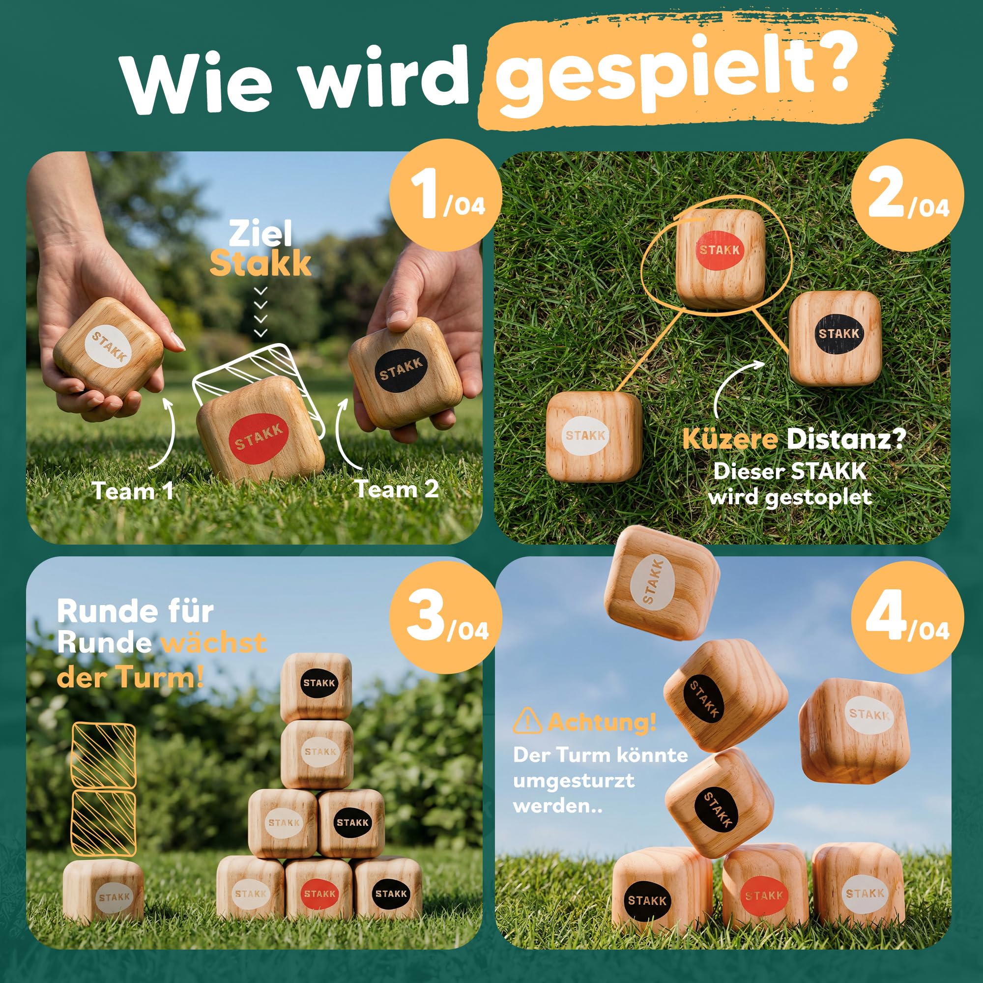 Das Neue Outdoor-Wurfspiel für Kinder & Erwachsene | Boccia-Boule mit modernem Twist | spannendes Garten- und Strandspiel für Jung & Alt | Erfunden in Deutschland
