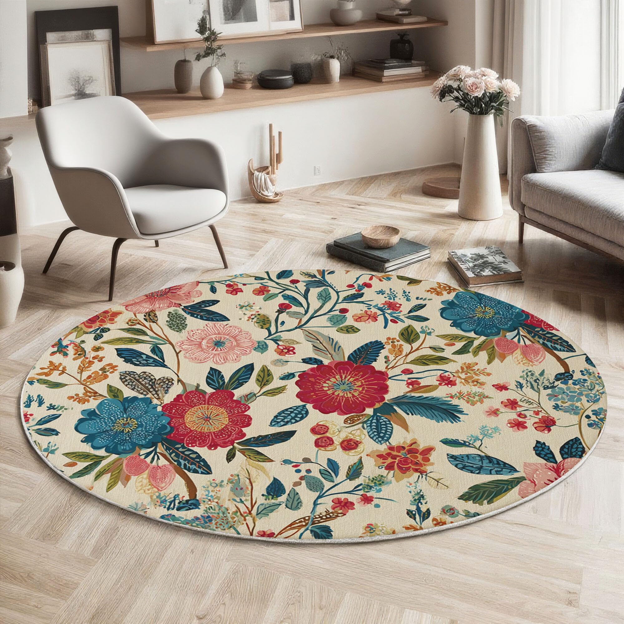 Tapis décoratif de motifs végétaux pour une ambiance cosy de chambre