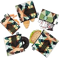 Vista 7 de Nordic By Nature - Bolsas reutilizables de doble capa para sándwiches y aperitivos, sin BPA, fáciles de limpiar, bolsas de almuerzo escolar