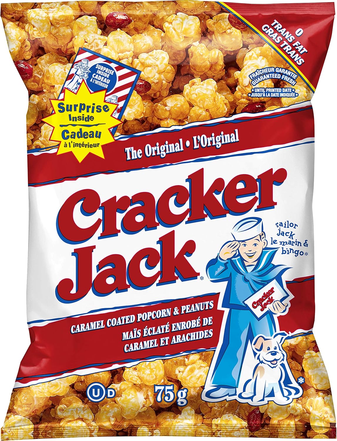 Cracker Jack Original Caramel Coated Popcorn & Peanuts, 75g (Pack of 36