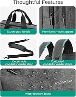 Vista 6 de BAGSMART 3 In 1 Laptop Bag for Men, Computer Briefcase 17.3 Inch Laptop Water-Repellent Shoulder Bag, Computer Bag Business Travel Office, Black