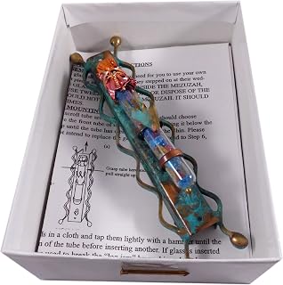 Jewish Wedding Glass Mezuzah with Non Kosher Scroll Gift Boxed