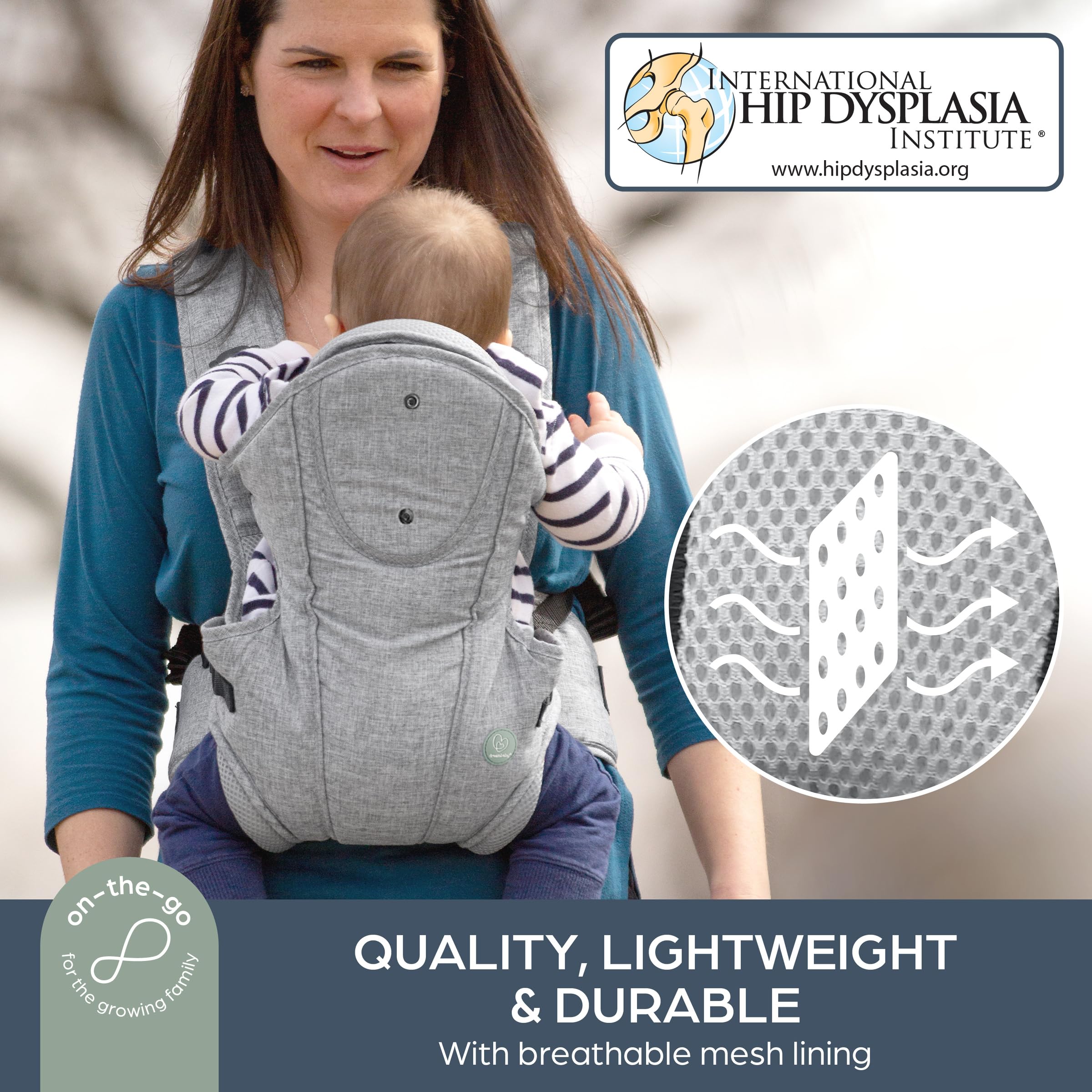 Dreambaby Oxford Adjustable 3-in-1 Baby Carrier, Comfortable, Ergonomic Hip Healthy Design for Newborns to Toddlers 3.5-15kg - Image 3