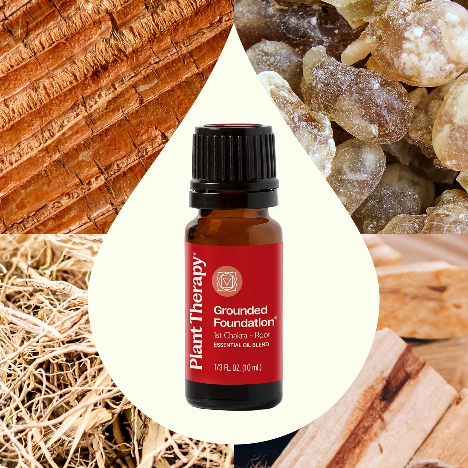 Plant Therapy Chakra 1 Grounded Foundation (Root Chakra) Essential Oil Blend 10 mL (1/3 oz) 100% Pure, Undiluted, Grounding Aromatherapy and Emotional Balance