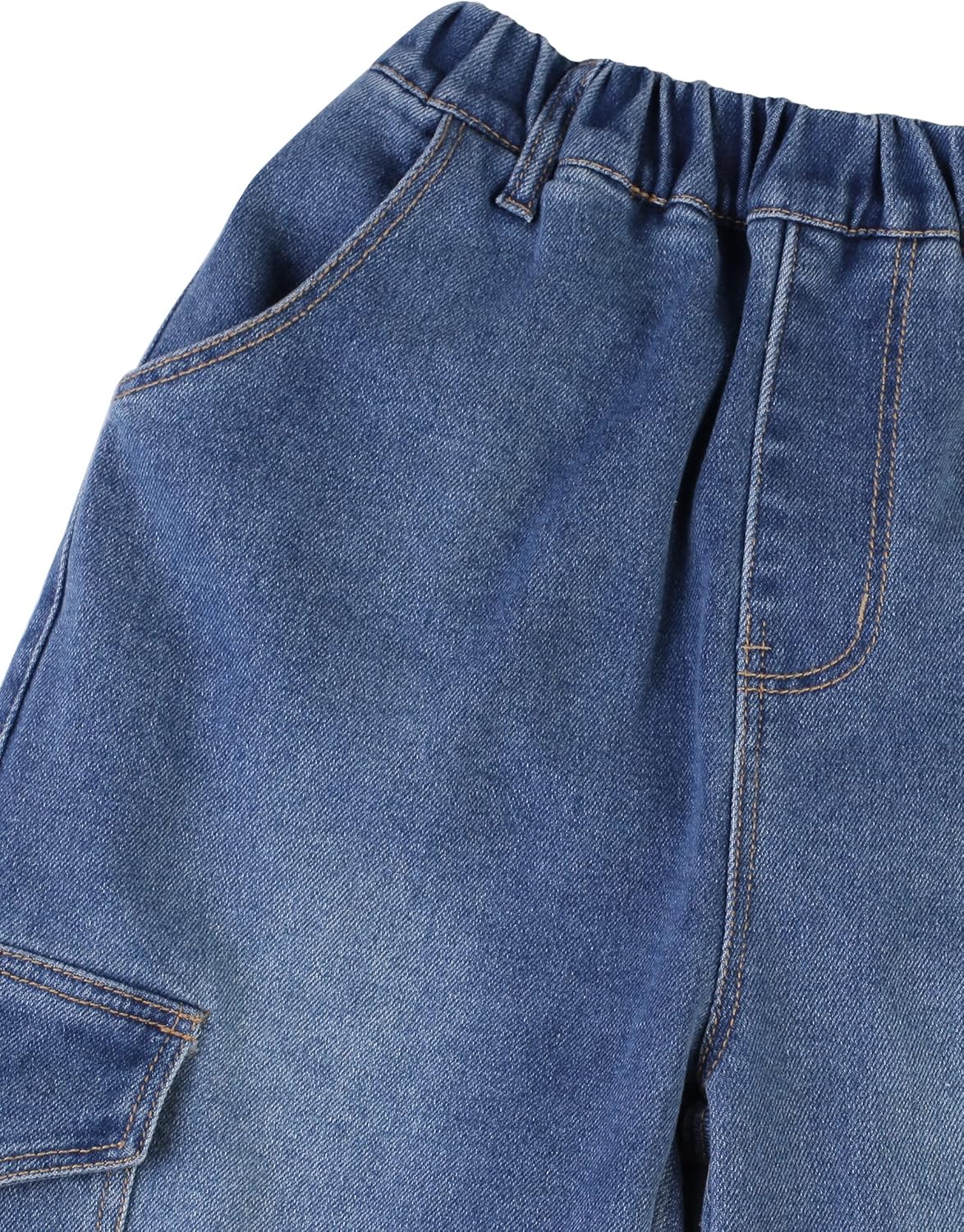 CAMLAKEE Boys Cargo Pants Stretch Elastic Waist School Kids Twill Joggers - Image 5