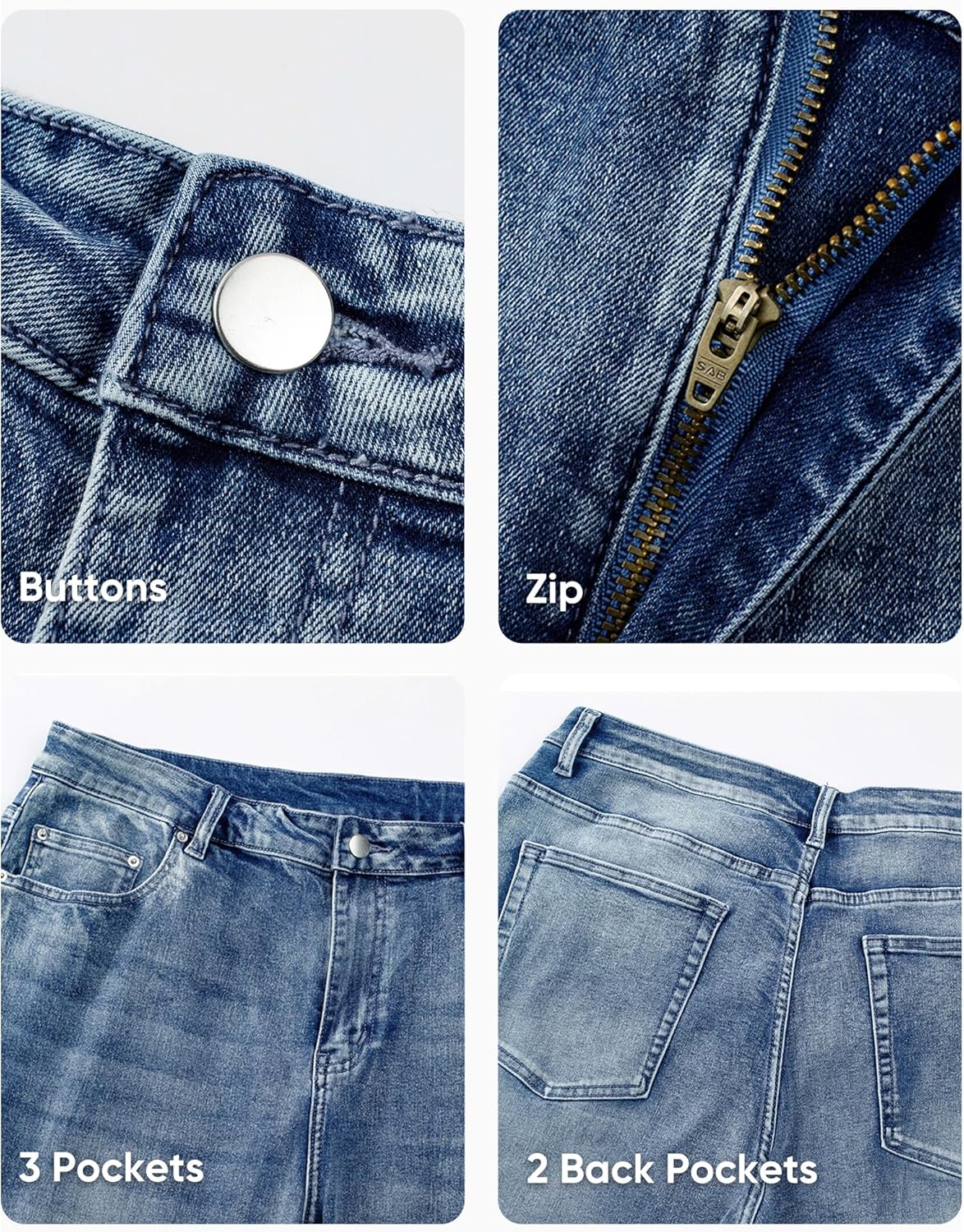 JMIERR Mens Classic Relaxed Fit Jeans Stretch Casual Baggy Denim Pants - Image 5