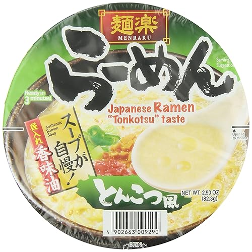 Menraku Tonkotsu Ramen, 2.9 Ounce (Pack of 12) - Tonkotsu - 2.9 Ounce (Pack of 12)