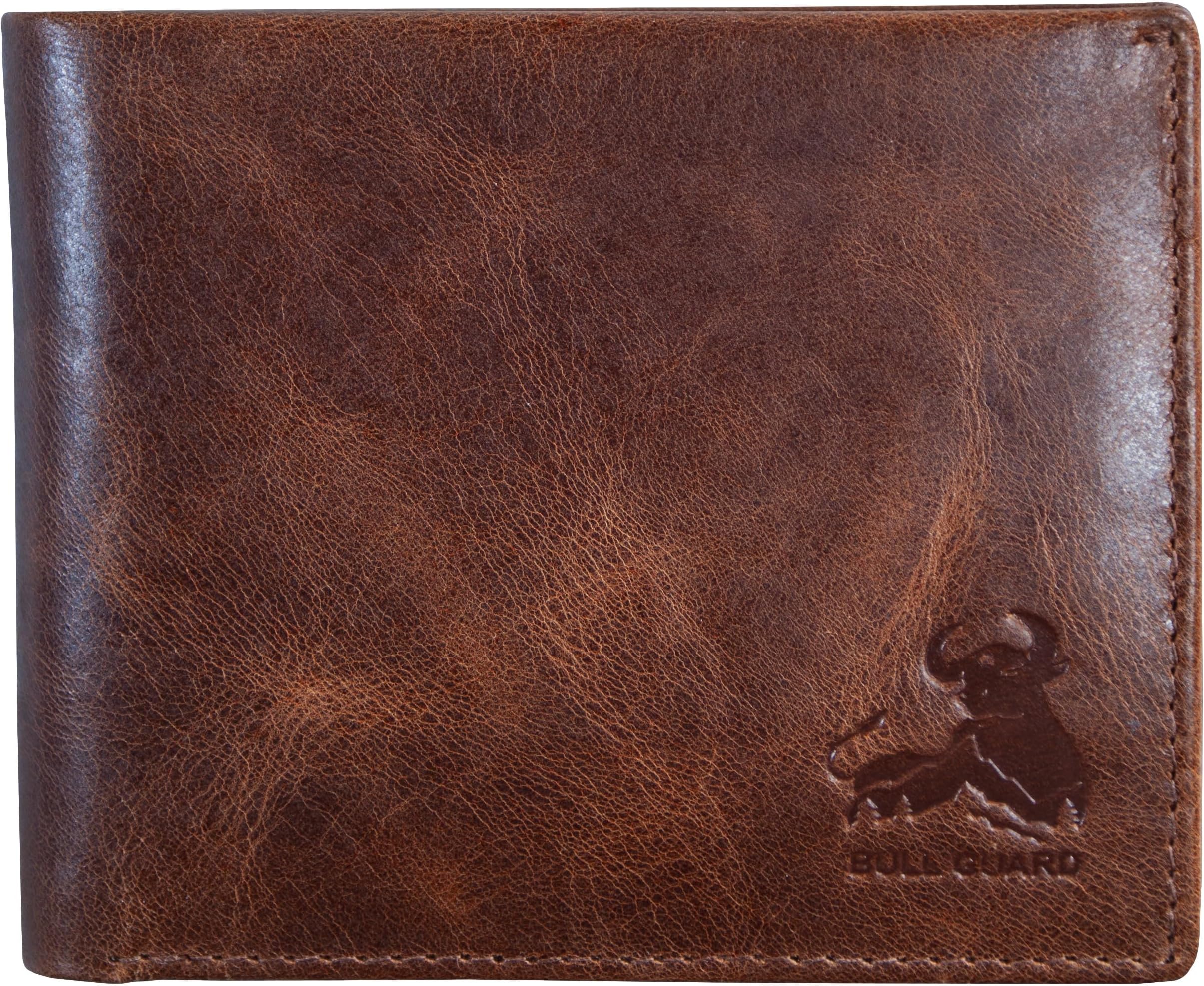 Bull Armour Genuine Leather Men Wallet RFID Bifold Vintage Brown Western Wallets