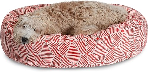 Miniatura 8 de Majestic Pet Cama tipo bagel Charlie Emerald Sherpa de 40" beige metálico,Verde esmeralda,Gris,Rojo (Salmon Red)