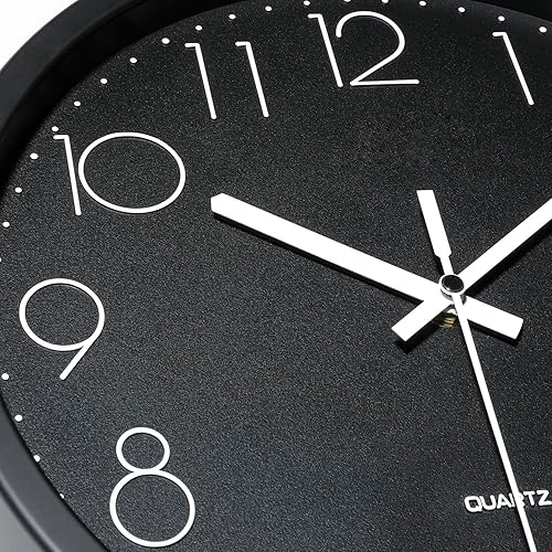 Miniatura 2 de Plumeet Reloj de pared para dormitorio, de 12 pulgadas, funciona con pilas, reloj de cuarzo silencioso para decorar la cocina y la sala de estar,