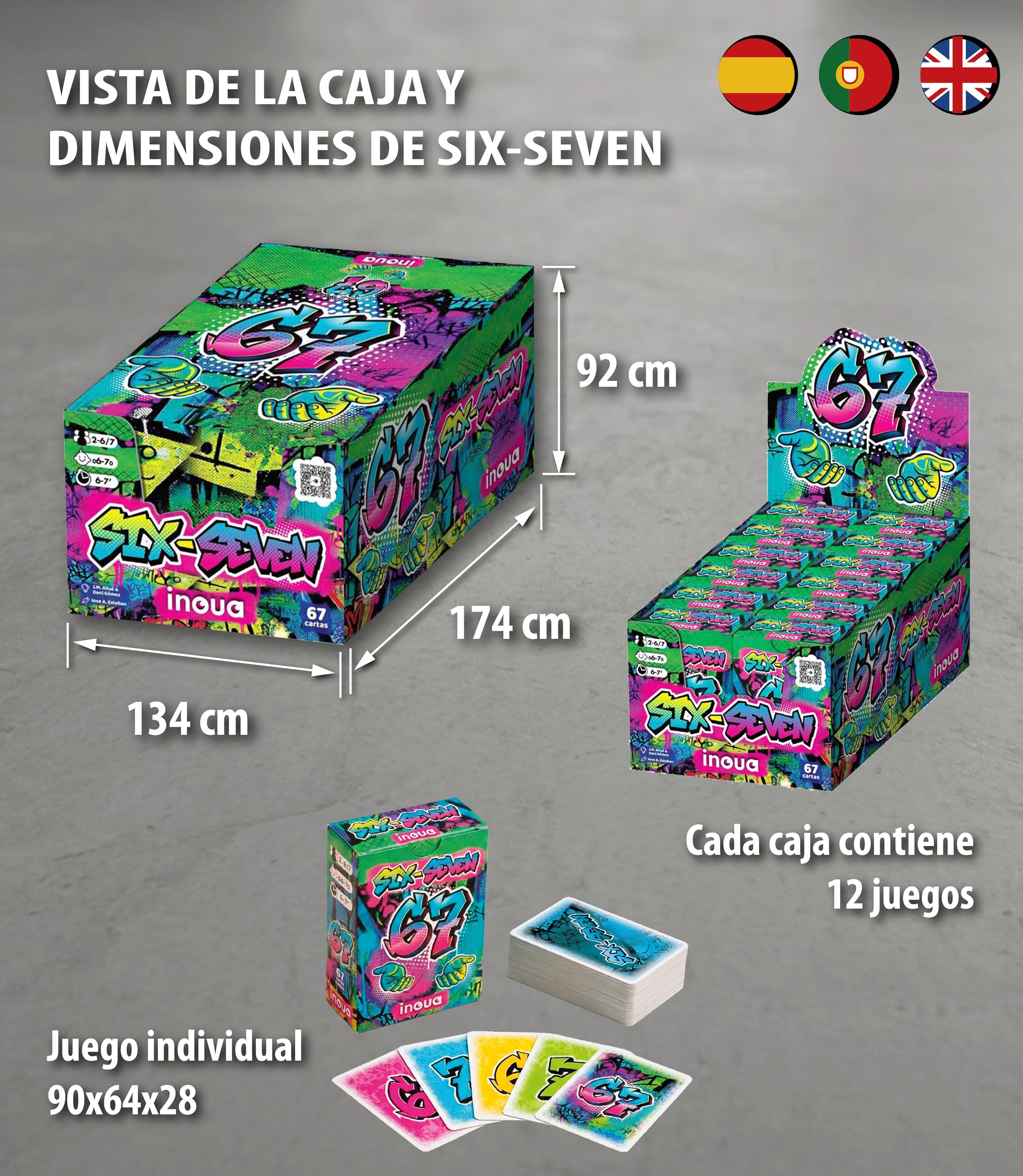 Pack 12 Juegos de Cartas Rápidos 6-7 para Tiendas o Regalo | Juego Familiar Infantil de Reflejos, Velocidad y Atención | Partidas de 6-7' | 2-7 Jugadores | Formato Portátil | Idiomas ES-EN-FR-PT
