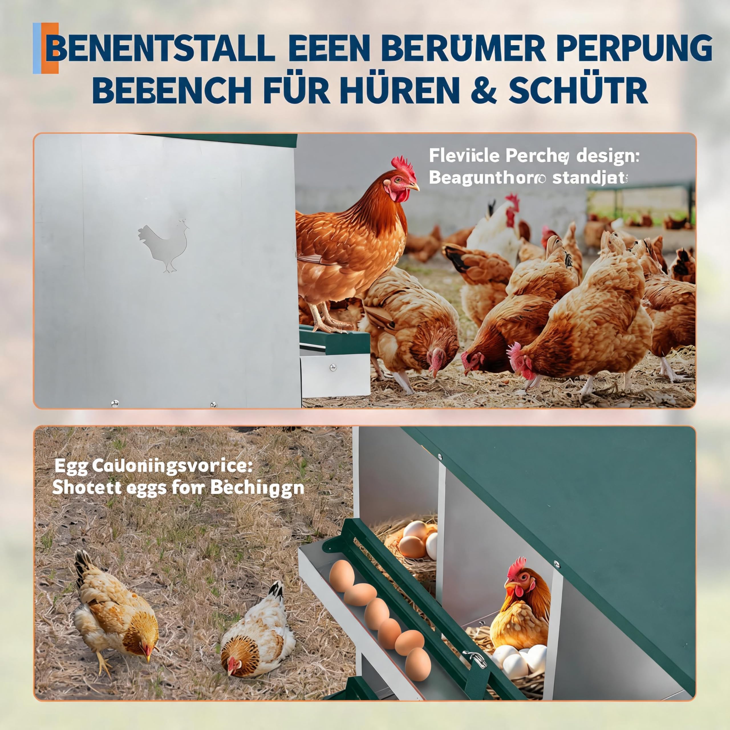 Hühner Legenest 8 Fächer Aus Metall, Zweilagiger Nistkasten | Hühnerstall Und Enten, Robustes Hühnernest Eierlegekasten Mit Belüftungslöchern, Leicht Zu Reinigen, Einfache Eierentnahme