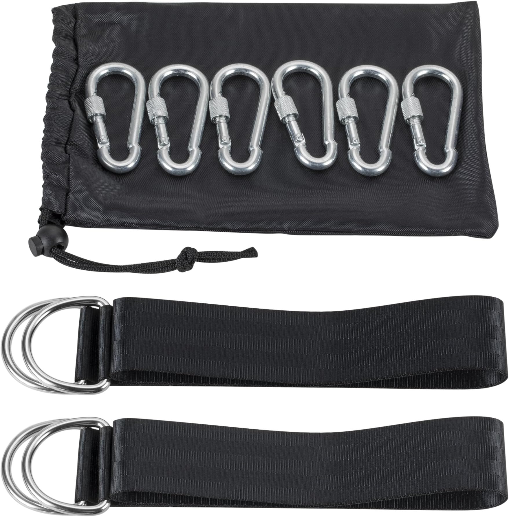 EFANTUR 2 Hanging Swing Straps 100cm * 5cm Holds up to 500kg with 6 Locking Snap Hook Carabiners & Dustproof Carry Pouch for Hammocks, Children Garden Swing on Trees, Yoga Sling, Camping
