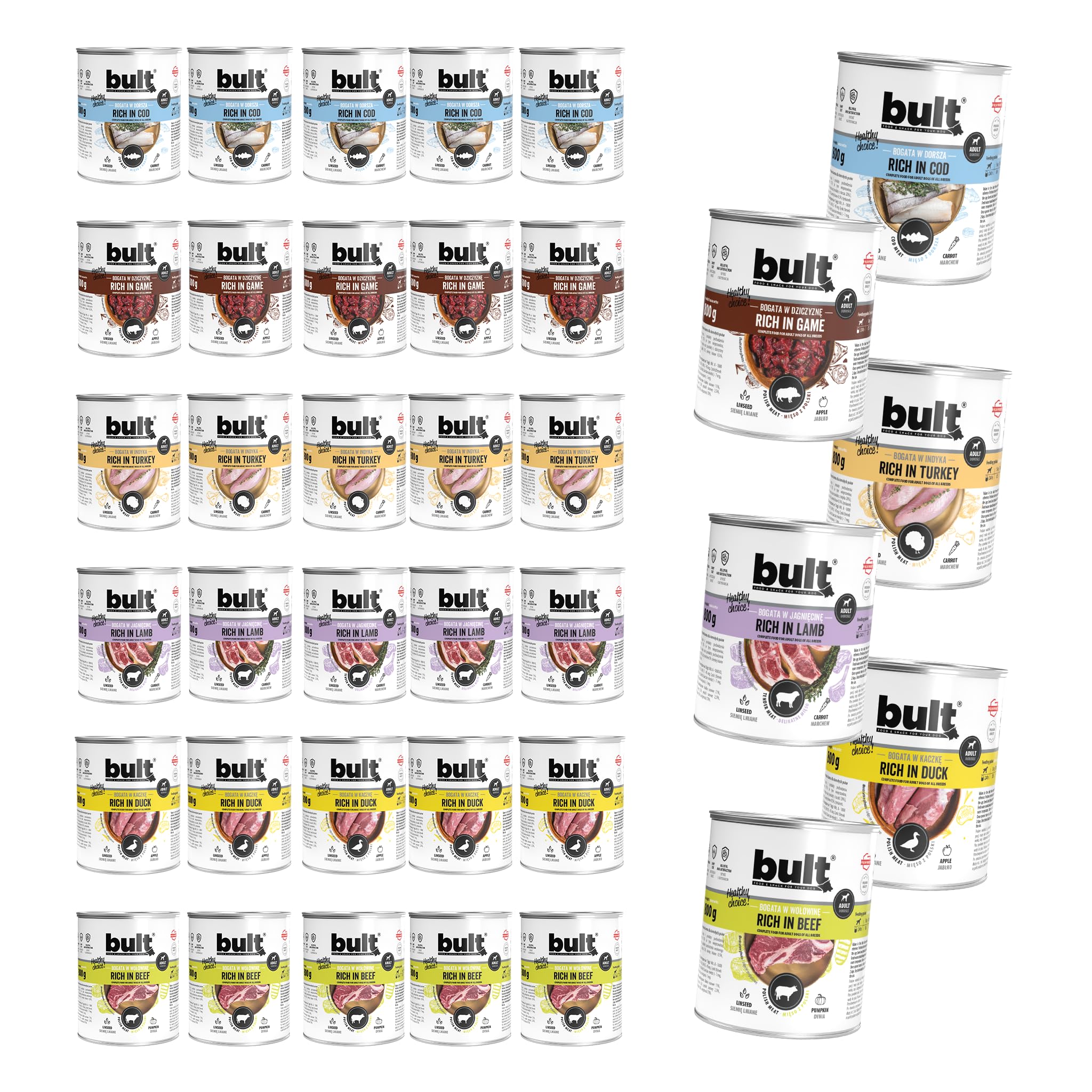 BULT Hundefutter Nass Dose 30x800g Mix