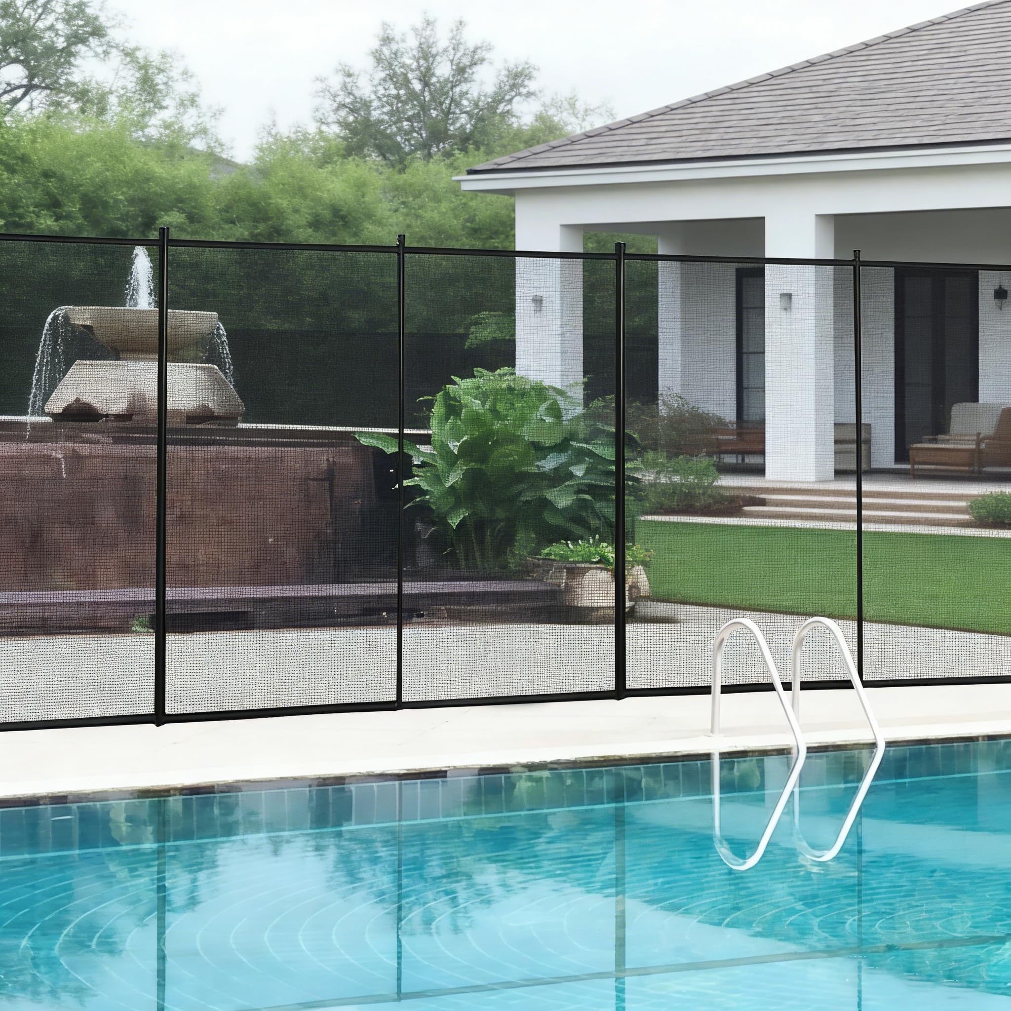 GIANTEX Valla de Seguridad para Piscinas, 10,8x1,25m, 12 Piezas, Barrera Desmontable con Tejido de Malla, Protección Temporal para Mascotas y Niños, para Patio, Estanque, Negro (12 Piezas)