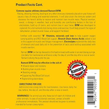 Ramard Muscle Builder & Blood Replenishment for Race Horses - Equine Electrolytes, Blood Builder, Muscle Up, Probiotics - High-Performance Powder Supplements - 2.3 lbs Jar (Size: 2.3 lbs)