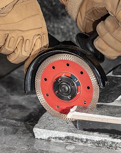 Miniatura 7 de EZARC Hoja de diamante súper fina de 4 pulgadas, hojas de sierra de diamante para amoladora angular, hoja de azulejos de 4 pulgadas para corte