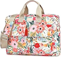 Vista 15 de Maletín de cuero PU para laptop, repelente al agua, multifuncional, bolsa de hombro para laptop de hasta 15.6 pulgadas (PU negro)