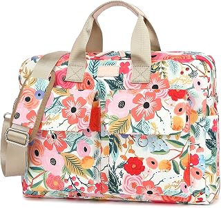 Laptop Briefcase, Water Repellent Multi-Functional Shoulder Messenger Case Bag For MacBook Pro 15 inch and 16 inch - Watercolor Flowers