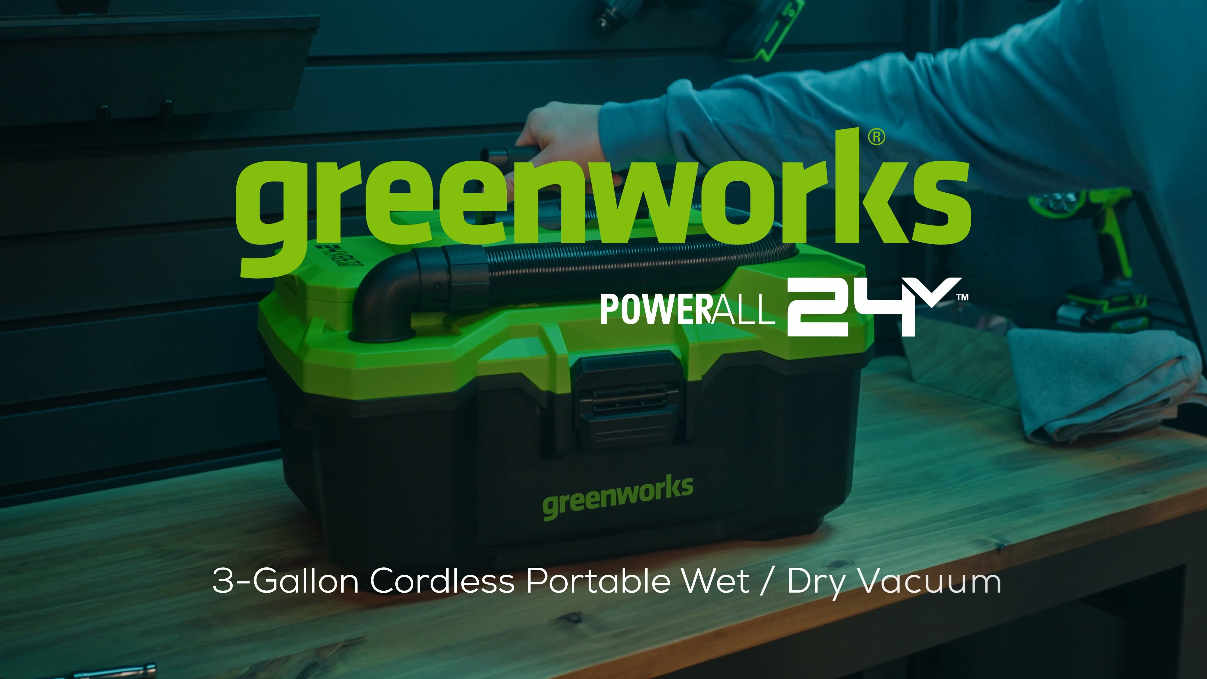 greenworks WDV40B00 3ガロン乾湿両用掃除機バッテリー付 greenworks WDV40B00 3ガロン乾湿両用掃除機バッテリー付