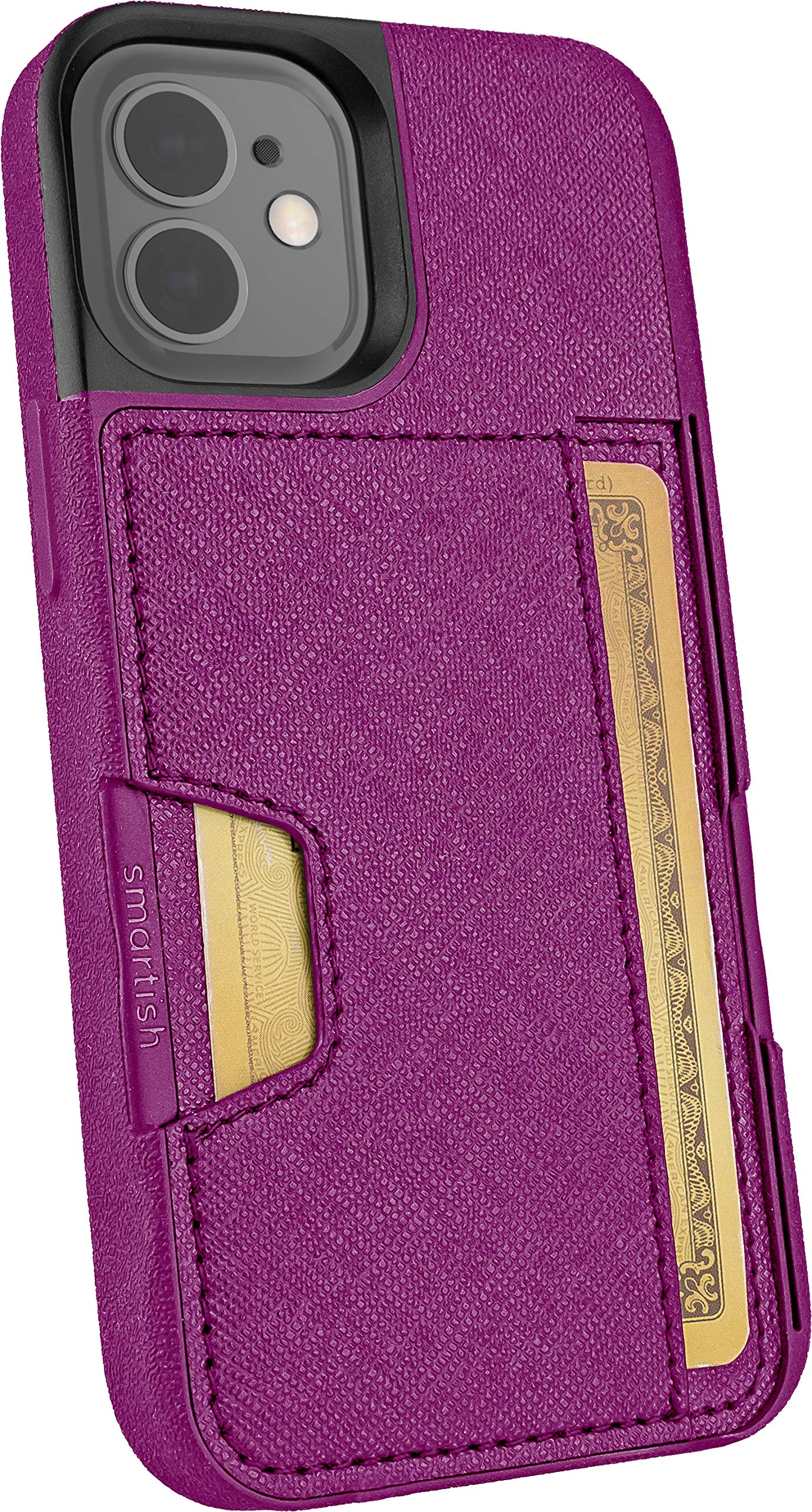 SmartishiPhone 12 mini Wallet Case - Wallet Slayer Vol. 2 [Slim Protective Kickstand] Credit Card Holder (Silk) - Purple Reign