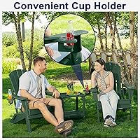 Vista 4 de Plawdlik - Silla plegable Adirondack, probada según SGS, textura de madera con portavasos, resistente a todo tipo de clima, cómoda para junto a