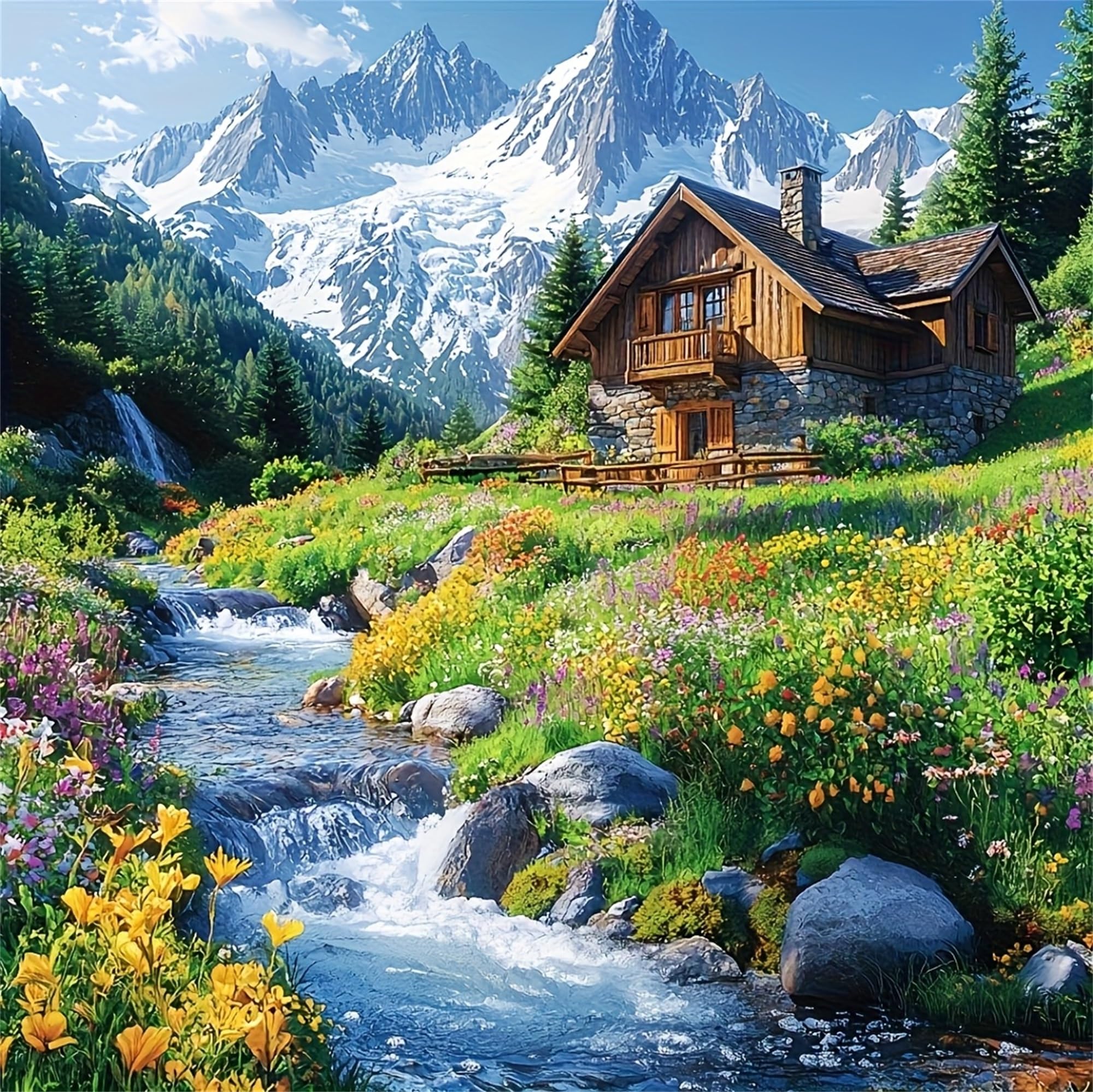 5D DIY Diamond Painting Kit for Adults Landscaping,Diamond Art Kits for Beginner Travel,Painting by Diamonds,Gem Art Kits Round Drill for Home Wall Decor Gifts for Women, Men (Scenery)