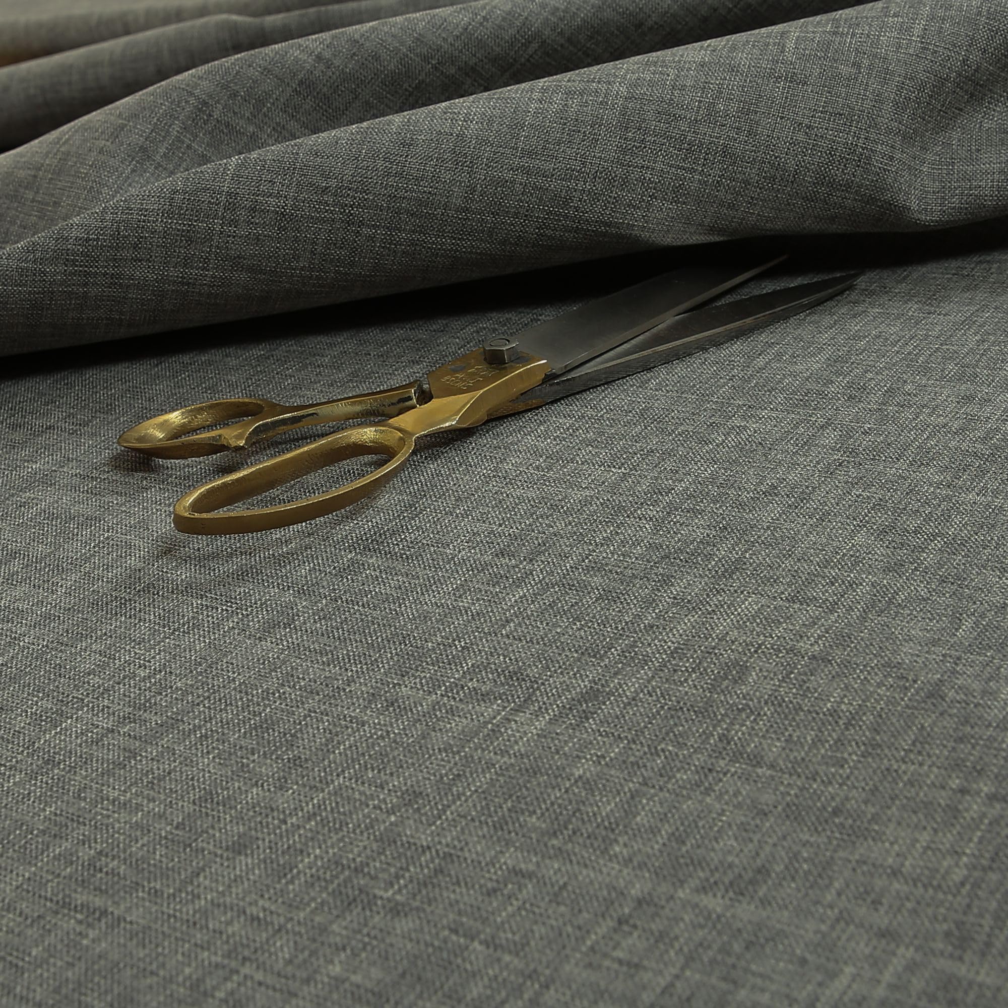 Redbrick Mill Fabrics Linen Upholstery Fabric by the Metre, Hard Wearing Lightweight Material for Interiors, Curtains and Cushions, Grey Charcoal (135cm Width)