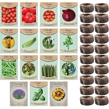 Homestead Garden Starter Kit Complementary Non-GMO, Heirloom Vegetable Seeds for a Tasty, Sustainable Garden - Includes 20 Coco Coir Starter Pucks