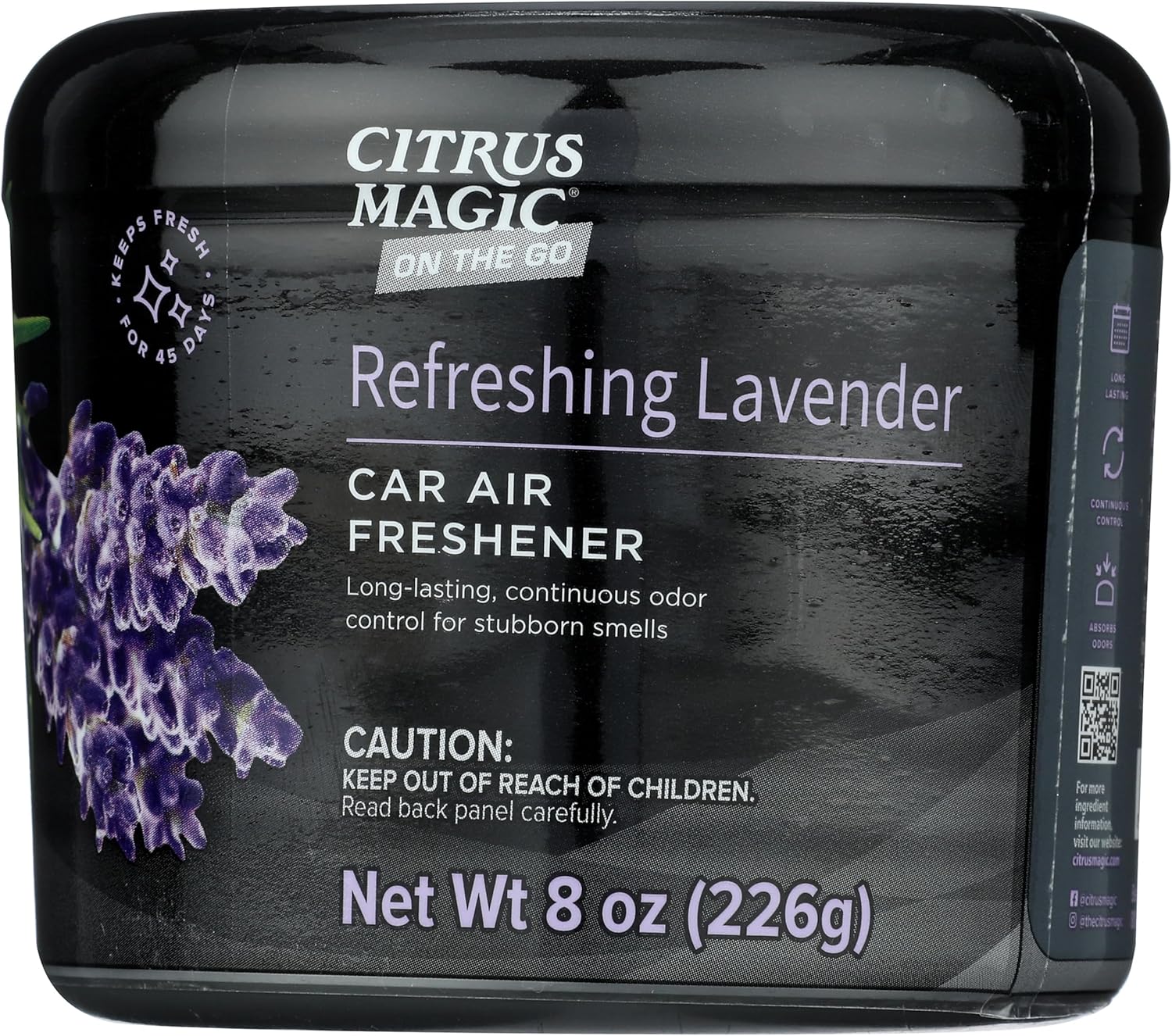 Citrus Magic On The Go Odor Absorbing Solid Air Freshener, Luxurious New Car, 8-Ounce, Pack of 3