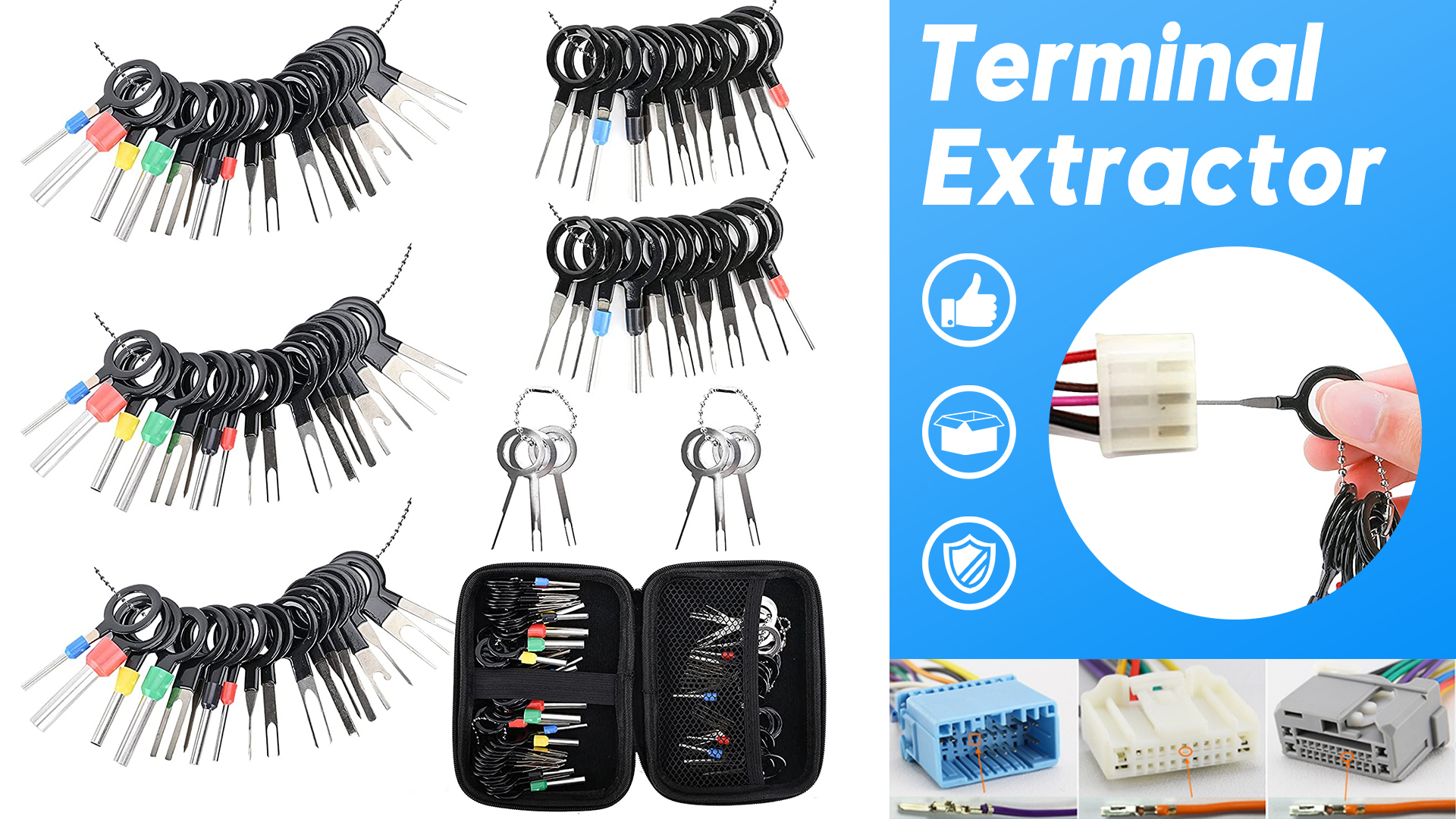 Terminal Removal Tool Kit 96 Pcs Depinning Tool Electrical Connector...