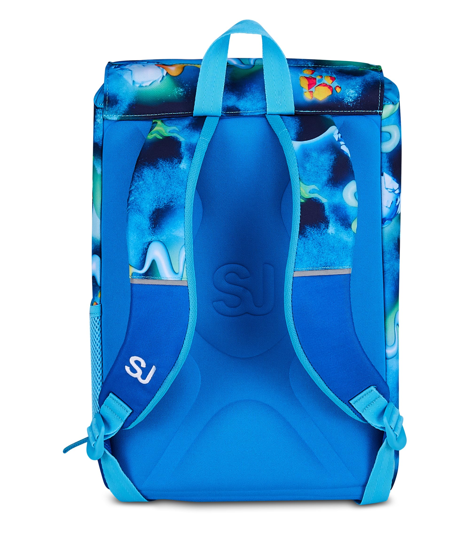 SJ GANG STYLE JAM GANG Zaino Scuola Estensibile SPACE RIDE, Blu, 24L, Zip Laterali, Ali missile a scomparsa, Applicazione astronauta 3D, Tasca frontale, Tasca portaborraccia, Scuola elementare,Bambino