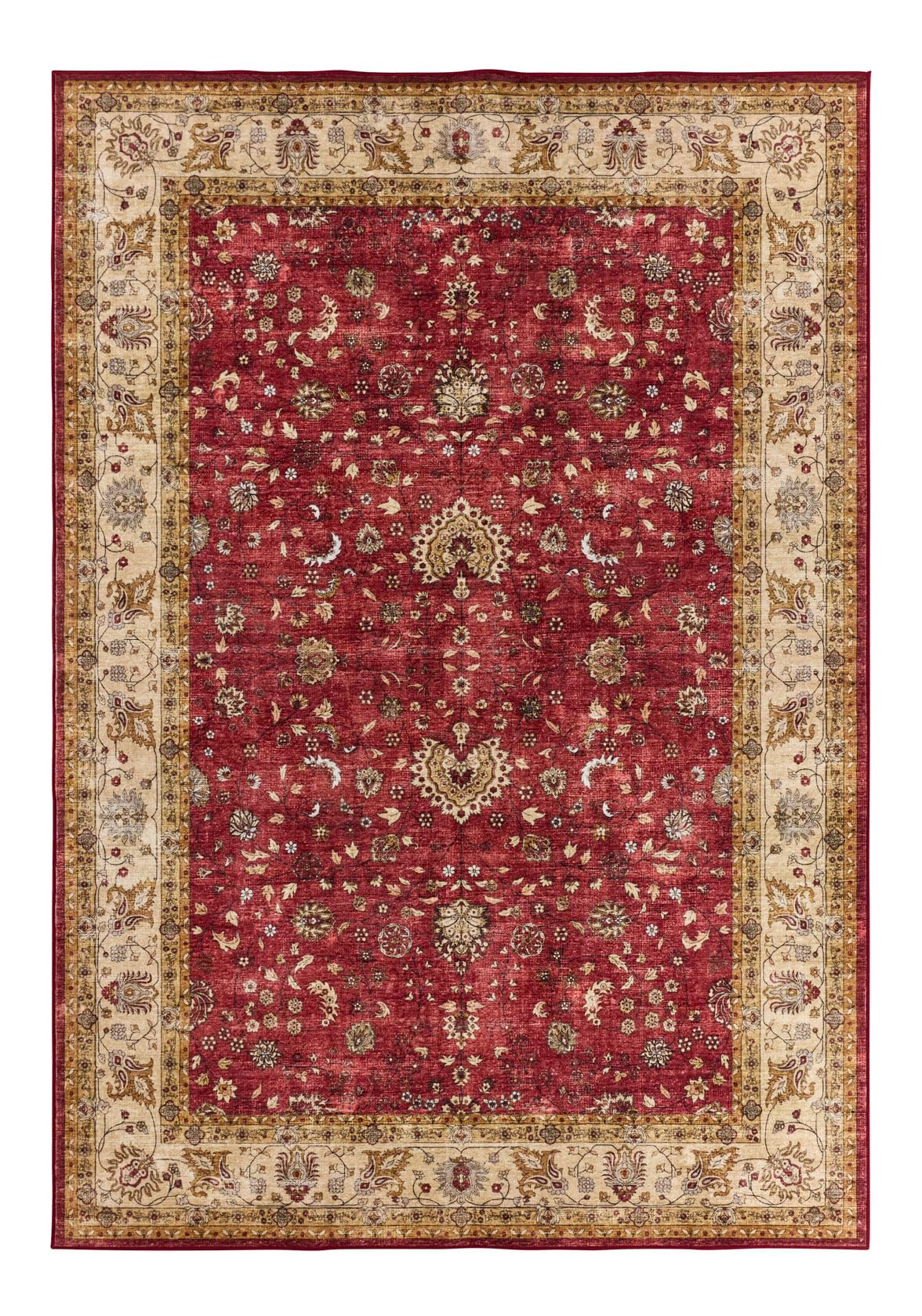 Nazar Tapis Ottoman Salon Doux Vintage, Confortable et Moelleux, Poils Court Extra Doux, Antidérapant, Lavable en Machine