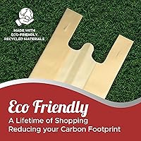 Vista 3 de Simply Cool Bolsas reutilizables ecológicas para camisetas de comestibles de 21.5 x 12.2 x 7.2 pulgadas, 2.12 oz/m², duraderas y lavables