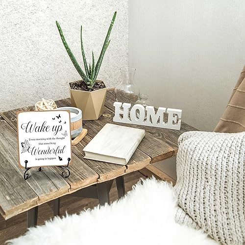 Miniatura 25 de Letrero de madera But First Tea, tetera y taza de té con soporte de soporte, decoración de cocina, hogar, oficina, sala de té, B89