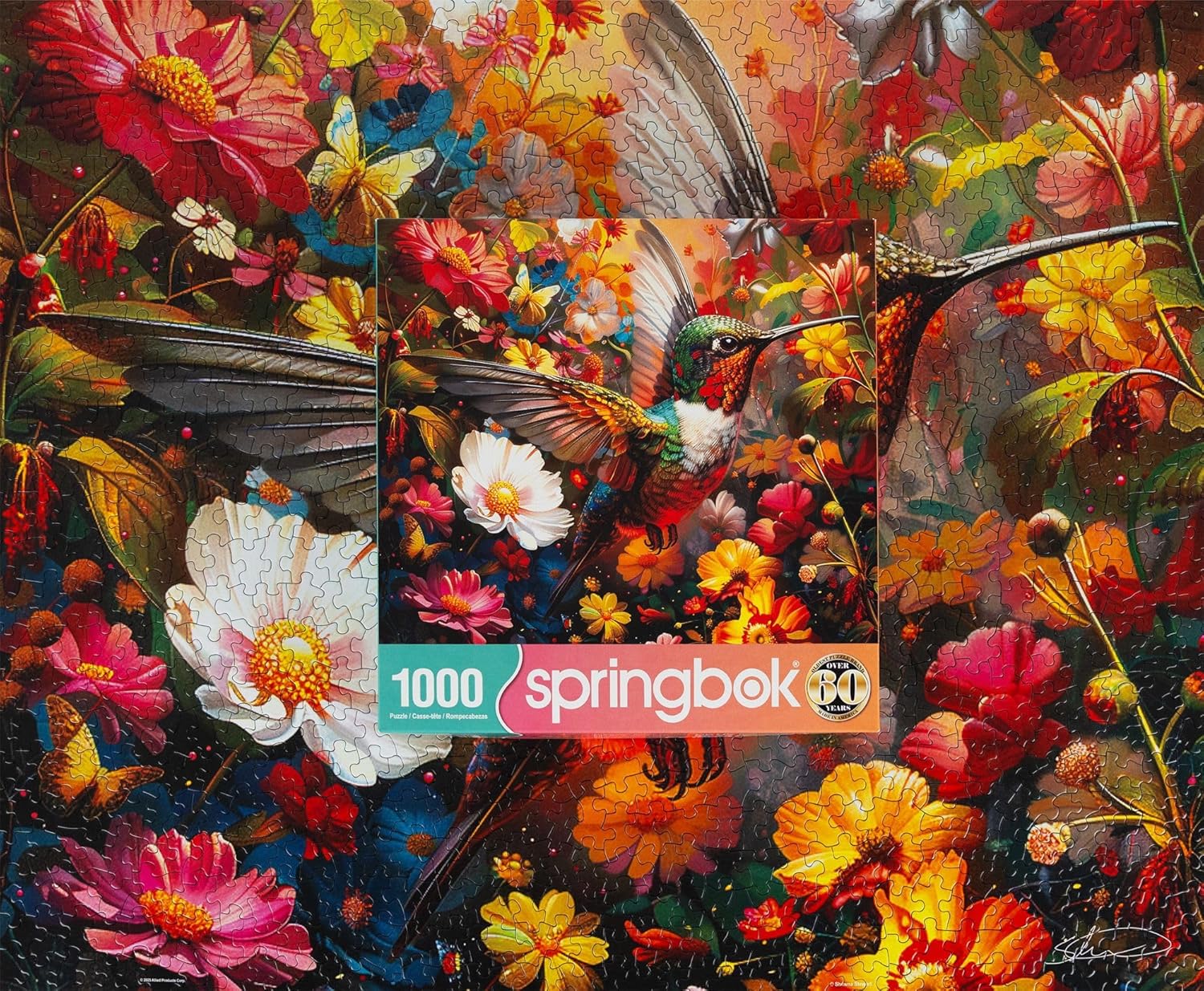 Springbok Hummingbird Dream 1000 Piece Puzzle for Adults - Featuring a Vivid Hummingbird and Flowers