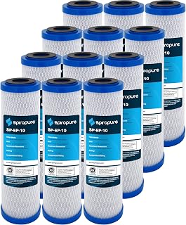 SpiroPure SP-EP-10 10x2.5 Carbon Block Water Filter EP-10 CB-25-1005 (12PK)