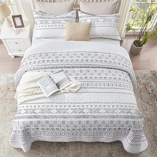 Vista 49 de SunStyle Home - Juego de colcha de cama de microfibra, ligero y suave, reversible, patrón de colcha, colchas para todas las estaciones. 01 - Verde