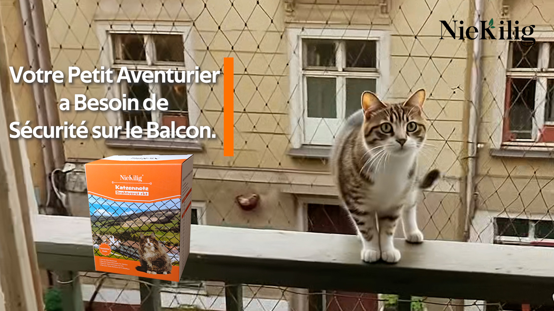 Filet Chat Balcon 4x3m, Filet De Protection Chat Renforcé De