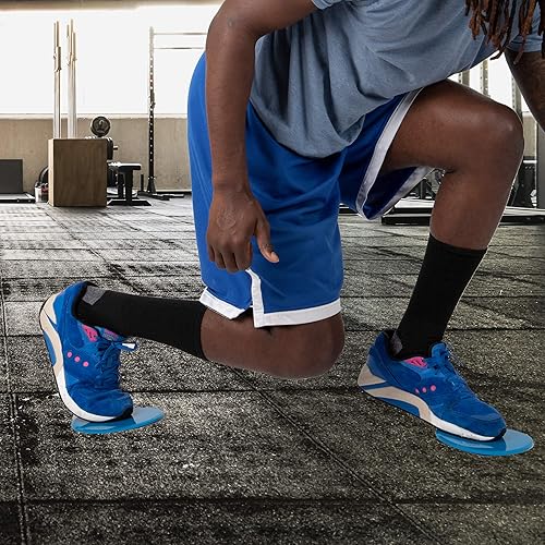 Miniatura 6 de Mind Reader Fitness, deslizadores de piso corporal, equipo de ejercicio, deslizadores de núcleo, discos deslizantes, juego de 2, azul, 2 piezas