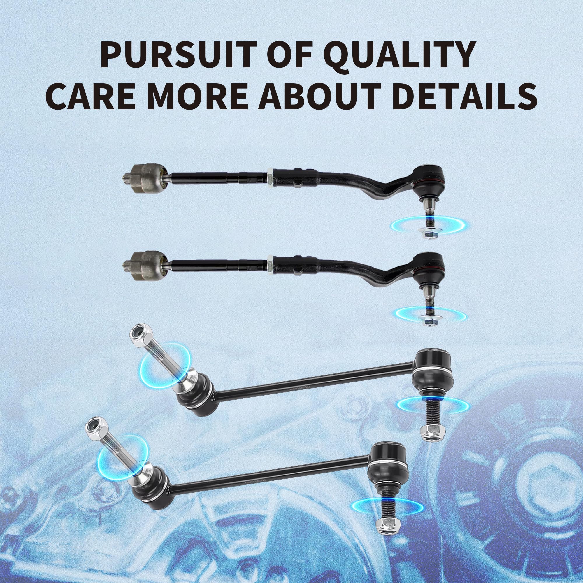 Front Lower Upper Control Arms Tie Rod End Kits 10pc Sierra