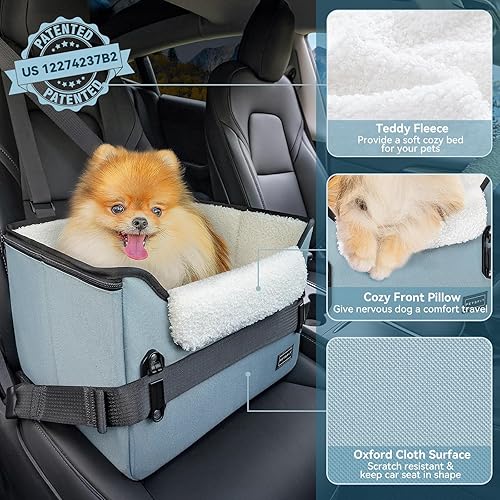 Vista 58 de PETSFIT - Asiento de automóvil para perros pequeños, portátil, con hebillas seguras patentadas, correa de clip, adecuado para mascotas pequeñas