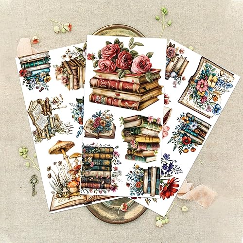 Miniatura 10 de GLOBLELAND 3 hojas de flores y pájaros que se frotan en transferencias de flores vintage para manualidades, transferencia para manualidades y