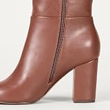 Amazon Essentials Botte à talons hauts Femme, Brun Châtaigne Faux Cuir, 46 EU Large - 6