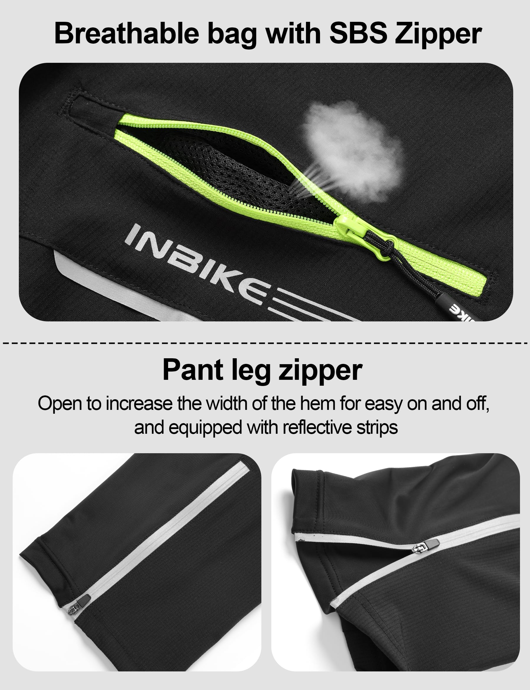 INBIKE Pantalon de Cyclisme Homme Respirant Élastique Pantalons Velo Softshell VTT Outdoor Pantalons de Sport Homme