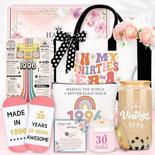 30th Birthday Gifts for Women Birthday Gifts for 30 Year Old Women Cool 1966 Gift ideas for Woman Unique 30th Presents for Her Happy 30th Bday Decoration for Daughter Ladies Friend Wife Coworker
