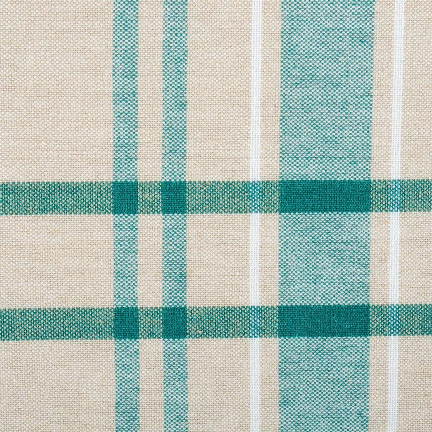 DII French Stripe Tabletop Collection Farmhouse Style Dining Table Linen Tablecloth, 60x84, Taupe/Teal